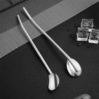 2Pcs Stainless Steel Straws Spoons, Reusable Metall Straws Spoon with 1 Cleaning Brushes,2 in 1 Snow Cone Straws Drinking Reusable Stainless Steel Ice Tea Long Spoons Straws for Cocktail Milkshake (2)
