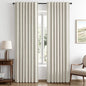 MIULEE 100% Blackout Linen Curtains 42 x 90 Inch Light Cream 2 Panels | Thermal by MIULEE