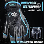 HANDLANDY Waterproof Insulated Work Gloves, 3M Thinsulate Thermal Winter Gloves for Men Women Touch Screen, Warm Ski Snowboard Cold Weather Gloves (Small, Blue)