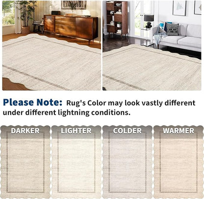 GarveeHome Scalloped Washable Rug 10x13 Area Rug - Image 7