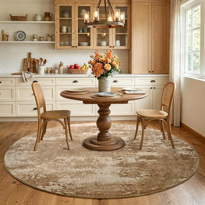 4Ft Round Area Rugs for Living Room, Soft Non-Slip Washable Rugs Modern - Image 4