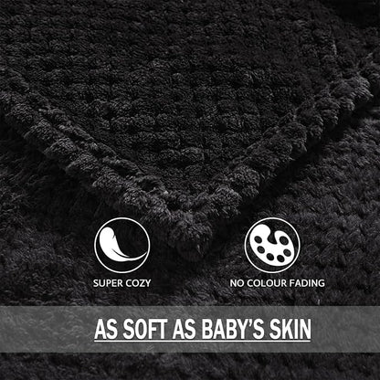 Exclusivo Mezcla Soft Waffle Fleece Bed Blanket King Size, Cozy Flannel - Image 8