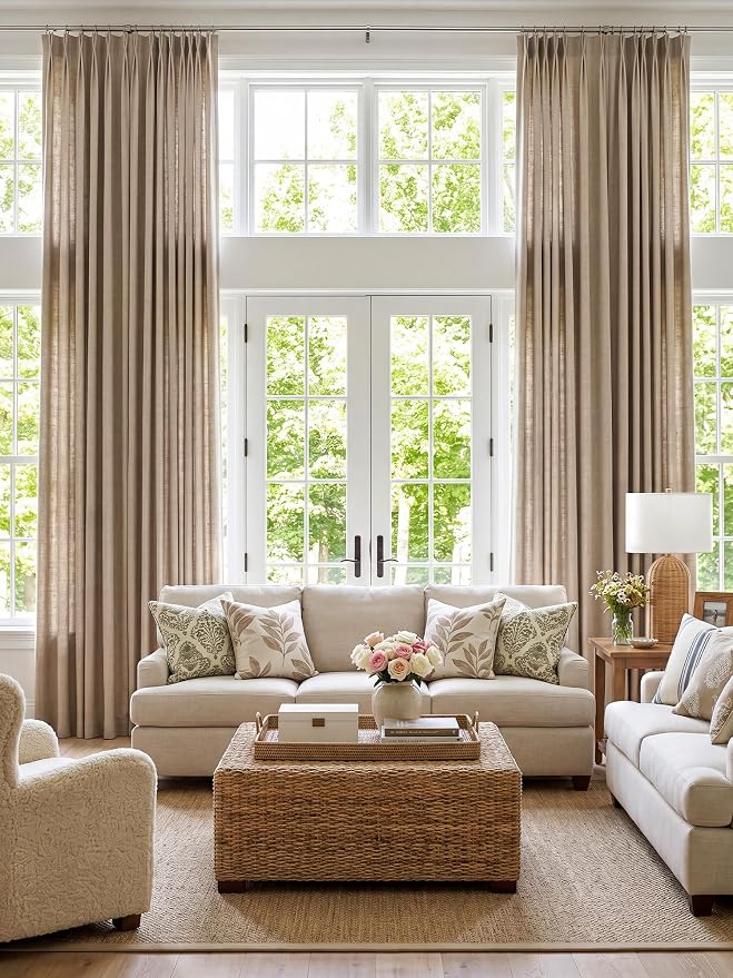Liz Pinch Pleated Linen Curtains Light Filtering Curtains - Image 9
