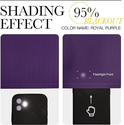 NICETOWN Kitchen Curtains, Royal Purple, Short Blackout Curtains & Drapes - Image 4