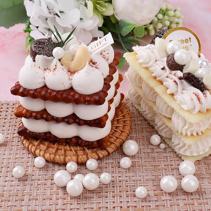 White Pearl Sprinkles for Cake Decorating, 6 Sizes Mix 4.6 oz Edible Pearl Sugar Sprinkles for Cupcake Cookies Ice Cream Donuts Baking Topping