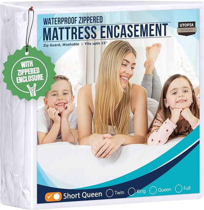 Utopia Bedding Mattress Protector Zippered Short Queen Size, 100% Waterproof by UTOPIABEDDING