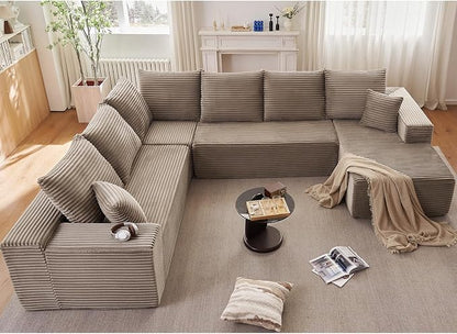 Cloud Sectional Couch with L-Shape Chaise, Modern Modular Comfy Sofa with Deep - Image 3