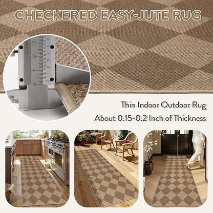 Lahome Checkered Easy Runner Rug, 2x8 Carpet Runners - Image 6