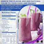 Blueberry Powder - 100% Freeze Dried Blueberries Fruit Powder, No Additives Blueberries Extract for Baking and Flavoring, Rich in Nutrients, Non-GMO, Great for Drinks, Smoothies, Beverages - 4oz