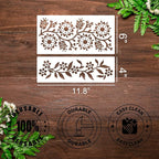Talavera Stencils for Crafts Reusable Floral Stencils for Walls Mexican Flower Border Corner Drawing Stencil for Wood Furniture Wall Canvas Floor