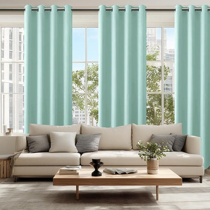 Blackout Curtains for Bedroom, 52 x 84 Inches Long, 2 Panels, Aqua | Thermal - Image 2