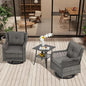 3 Pieces Patio Swivel Chairs, Wicker Patio Conversation Sets by Suvivityse