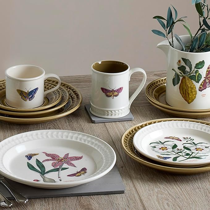 Portmeirion Botanic Garden Harmony 10.5" Dinner Plate, Papilio Amethyst & Meadow Saffron Motif - Dishwasher, Microwave, Oven & Freezer Safe Earthenware - Elegant Spring Tableware for Brunch & Parties