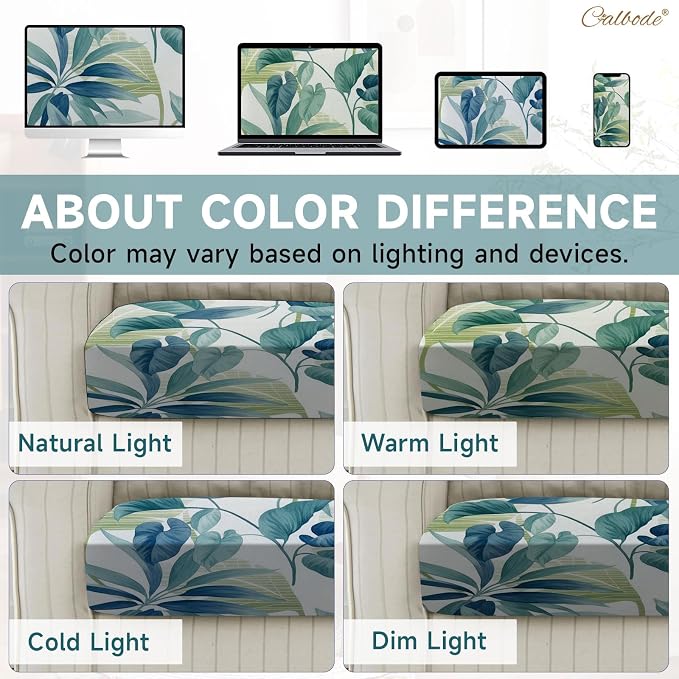 CALBODE 8 Pcs Stretch Outdoor Seat Cushion Covers, Washable Reusable, - Image 7