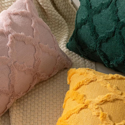 Set of 2 Soft Moroccan Throw Pillow Covers 20x20 Inch Plush Boho Decorative - Image 6