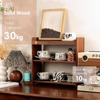 Coffee Mug Holder Wooden Cup Rack Mug Display Shelf Coffee Cup Holder for Countertop With 6 Mug Cups 3 Tier Wood Coffee Mugs Holder for Kitchen Coffee Cup Storage