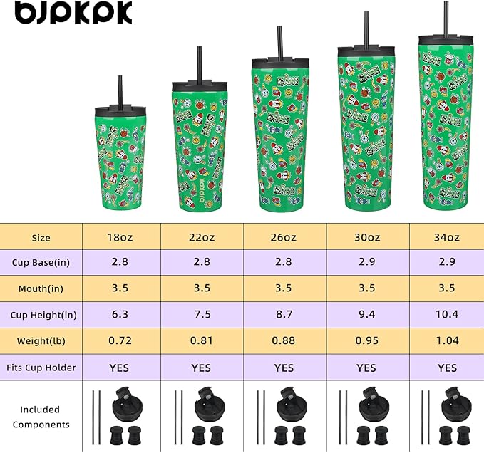 BJPKPK 22oz Stainless Steel Insulated Tumbler With lid And Straw Travel Coffee Thermal Tumblers Cup For Women And Men,Game