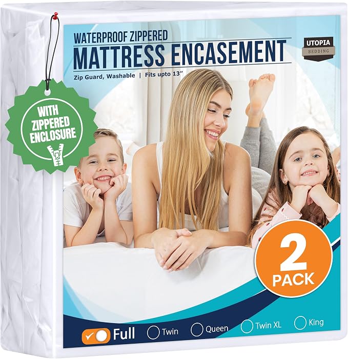 Utopia Bedding Mattress Protector Zippered Full Size, 100% Waterproof Bed Bug by UTOPIABEDDING