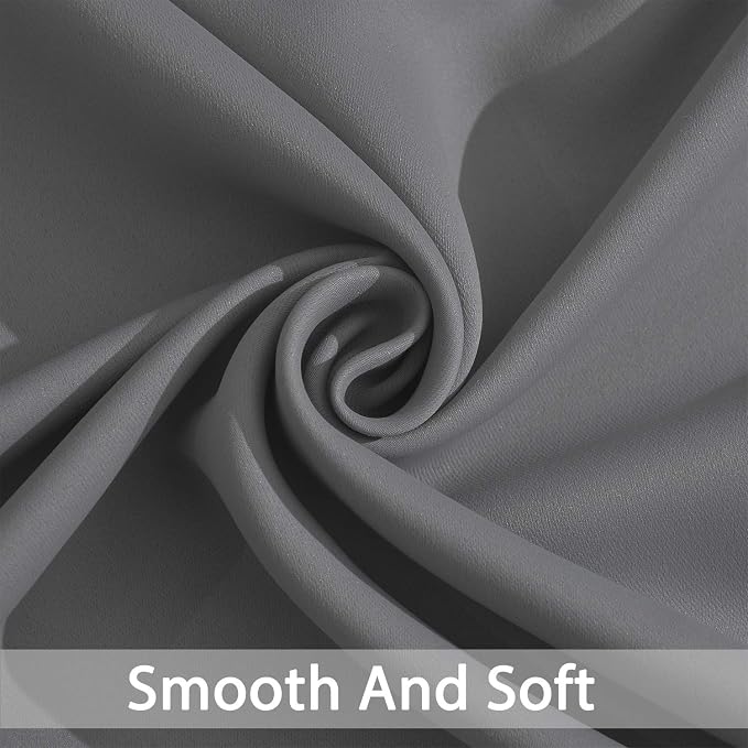 Yakamok Grey Room Darkening Curtains 84 inch Gray Sliding Door Drapes | 1 - Image 5
