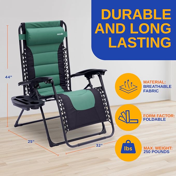 SereneLife Padded Zero Gravity Lounge Chair - Image 3