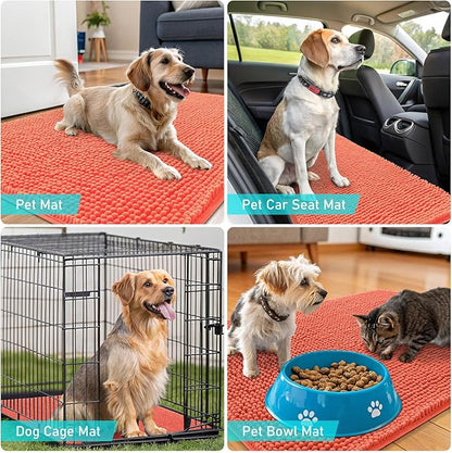 OLANLY Dog Door Mat for Muddy Paws 35x24, Super Absorbent Chenille Mud Mat | - Image 7