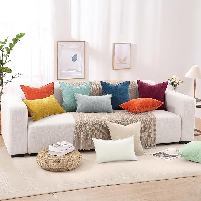 decorUhome Summer Couch Euro Sham Throw Pillow Covers 22x22 Set of 2, - Image 9
