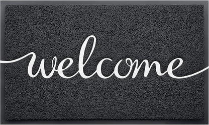 Black Door Mat Welcome Mats Outdoor Indoor Doormat by CozyBounty