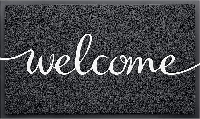 Door Mat, Welcome Mat Low Profile Floor Mat Front Doormat Indoor and Outdoor by BeneathYourFeet