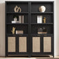 SICOTAS Bookcase 71" Tall Bookshelf 5 Tier Rattan Boho Bookcase by SICOTAS