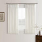 Pinch Pleated 54 Inch Cream Short Semi Sheer Linen Curtains 54 Inches Long | by Twodrapes