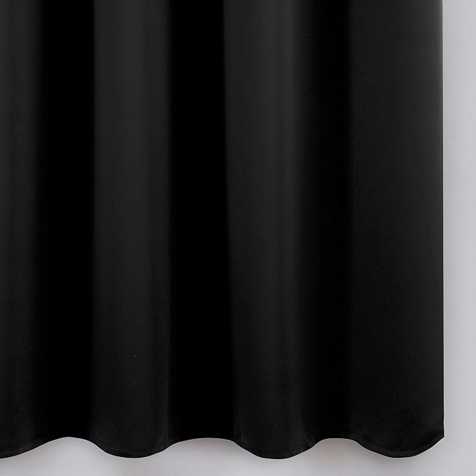 Black Blackout Curtains 40 x 63 Inch Length/Set of 2 Curtain Panels/Thermal - Image 9