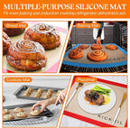 Small Silicone Baking Mats Quarter Sheet Non Stick Reusable Silicone Oven Liners, BPA Free, Food Grade Baking Mats for Cookies, Macarons Bread & Pastry, Toaster Pad Set of 3 Pack 11.6'' x 8.5''