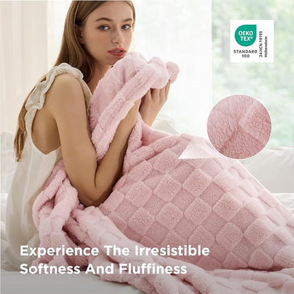 Bedsure GentleSoft Baby Pink Throw Blanket - Image 4