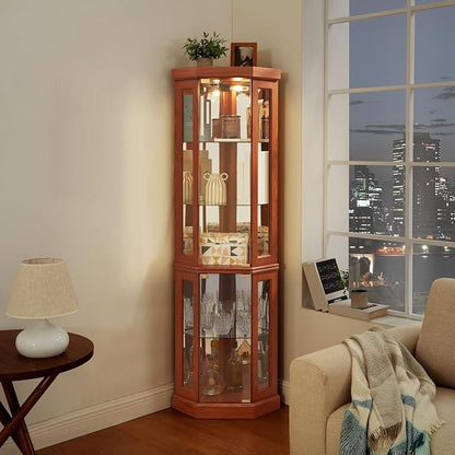Glass Corner Display Cabinet by NALLBEIRRAA