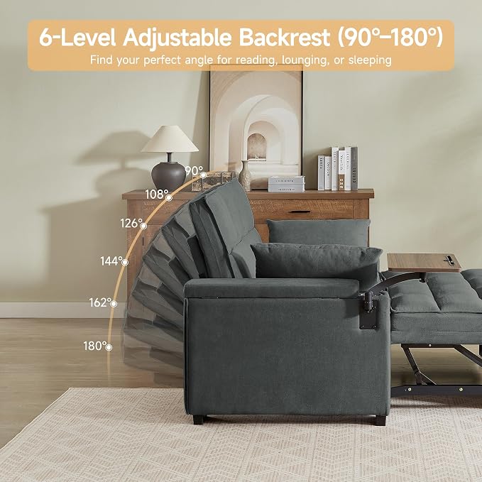 Auvsoce 65" Sleeper Sofa Bed Loveseat, Convertible Couch - Image 8