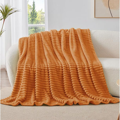 BEDELITE Fall Twin Blanket for Couch & Bed, Burnt Orange, Warm Yet Lightweight - Image 7