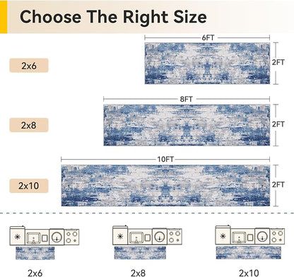 RELEANY Washable Runner 2'x10' Abstract Area Rug - Image 2