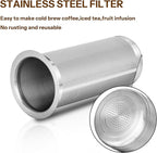 Cold Brew Coffee Filter for 1 Quart Wide Mouth Mason Jar, Double Layer 304 Stainless Steel Filter Ultra Fine Mesh for Cold Brew, Iced Coffee and Iced Tea
