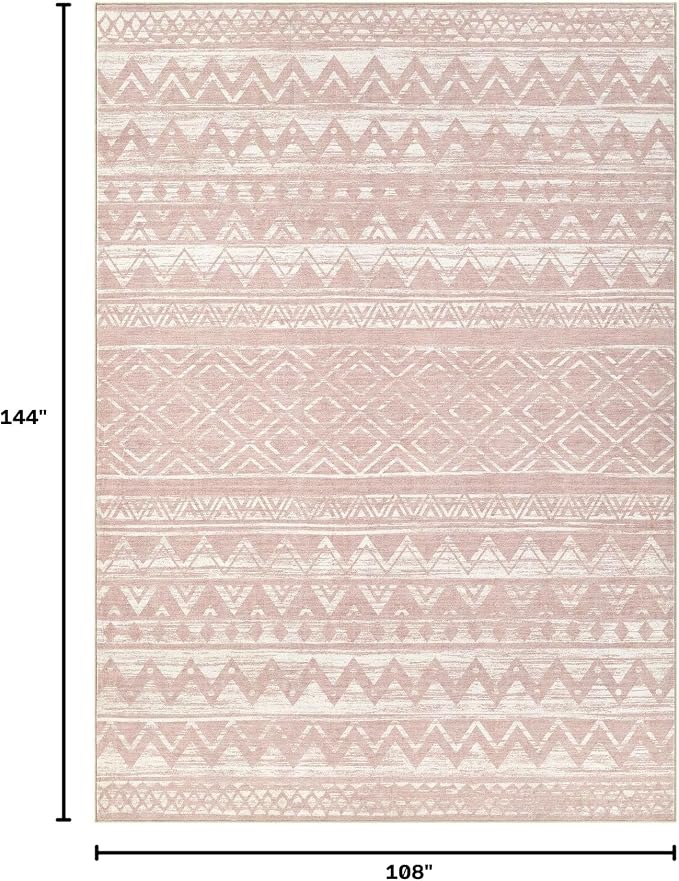 cotiled Boho 9x12 Area Rug for Living Room: Large Moroccan Washable Rug | Solve - Image 2