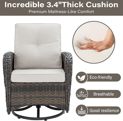 Belord Patio Wicker Chairs Swivel Rocker - Image 6
