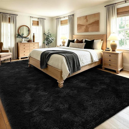 7x10 Large Black Fluffy Soft Area Rug Non-Slip - Image 4