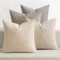 MIULEE Decorative Chenille Pillow Covers Neutral Beige 16x16 Pack of 4 | Modern by MIULEE