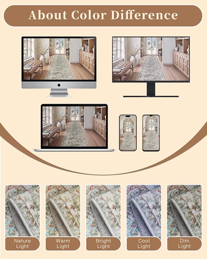 Madane Washable Runner Rug 2x6 Runners - Image 9