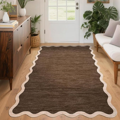 GarveeHome Scalloped Area Rug 4x6 Washable Rug Non Slip | Modern Traditional - Image 3