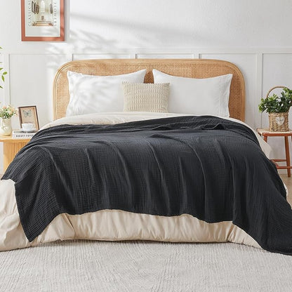 EMME Muslin Blankets for Adults Throw Blanket for Couch Breathable Gauze Soft by EMME