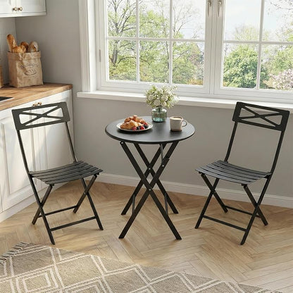GarveeLife 3 Piece Patio Bistro Set, New Iron Outdoor Furniture Set, Metal - Image 4