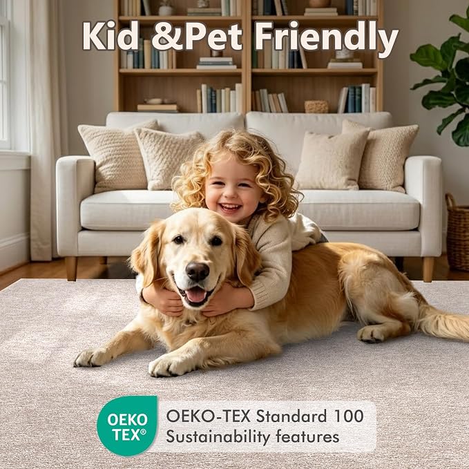 2x6 Oatmeal/White Runner Rug Washable Non-Slip - Image 8