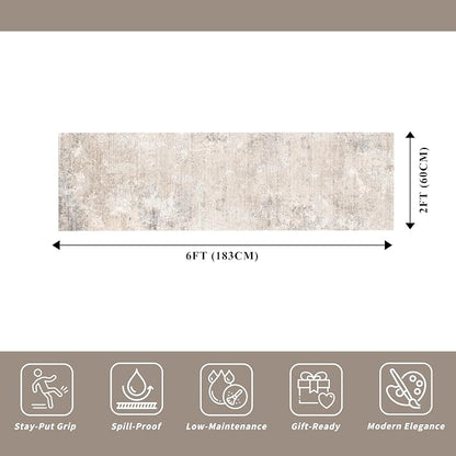 2x6ft Non-Slip Washable Kitchen Rug - Image 2