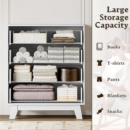 BORNOON 39" Tall Dresser for Bedroom, 4-Drawer Fluted Chest of Drawers - Image 4