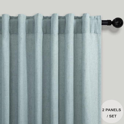 Aqua Curtains 108 Inches Long for Kids Room 2 Panels Set Back Tab Pocket Drapes - Image 2